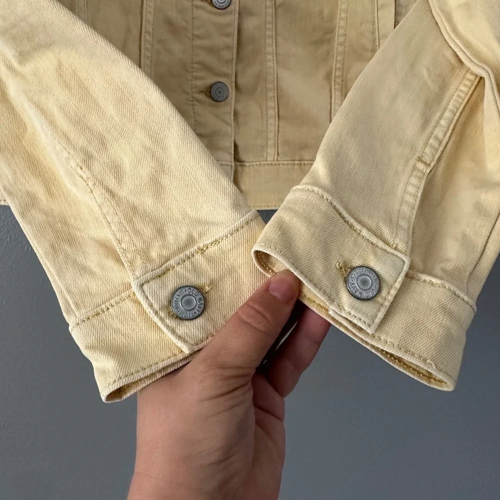 OLD NAVY GIRL'S YELLOW DENIM JACKET YOUTH XL 14/16 -- FLAW‎
